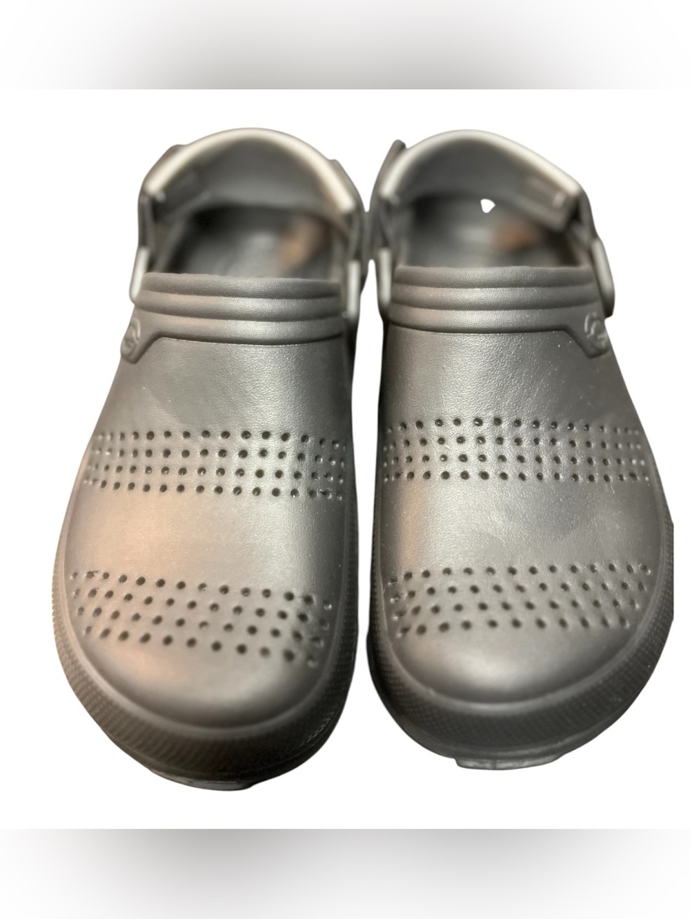 Echo  Black Ventilated Clog Sandals with Heel Strap